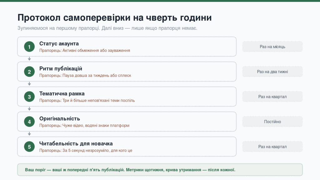Протокол самоперевірки акаунта: пʼять кроків згори вниз